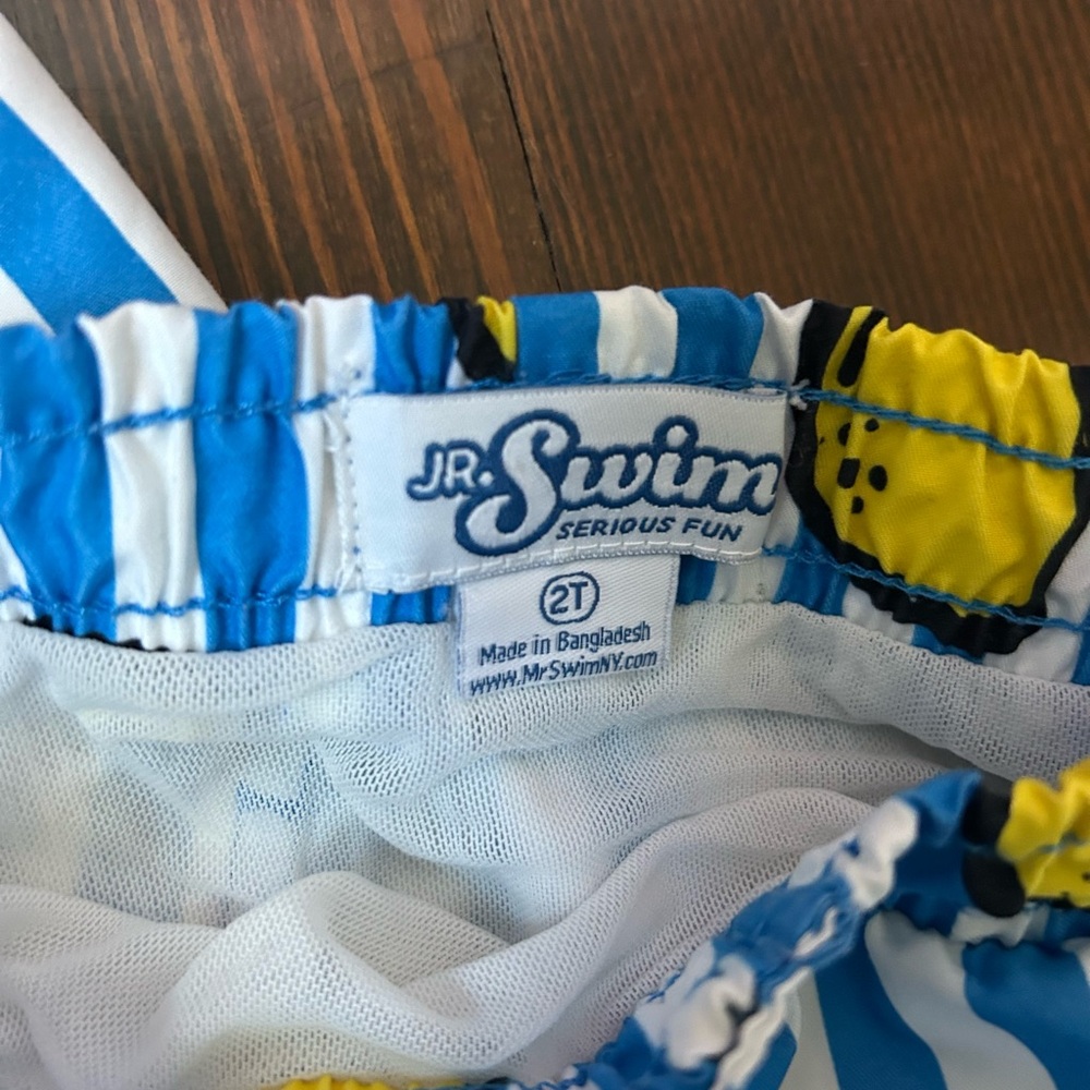 2t and 3t Striped Lemon Print swim trunks - Picture 2 of 4